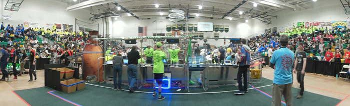 Comp Team setting up for a match